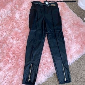 Pleather Black straight leg pants